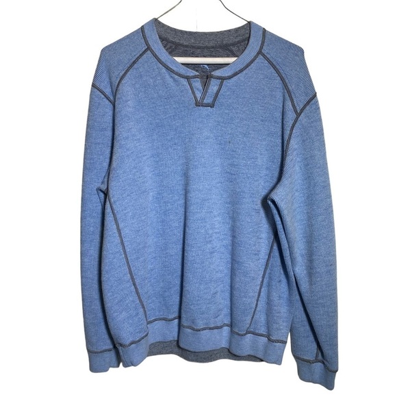 Tommy Bahama men's Small reversible thermal ribbed Flipshore Abaco sweatshirt - Picture 1 of 8